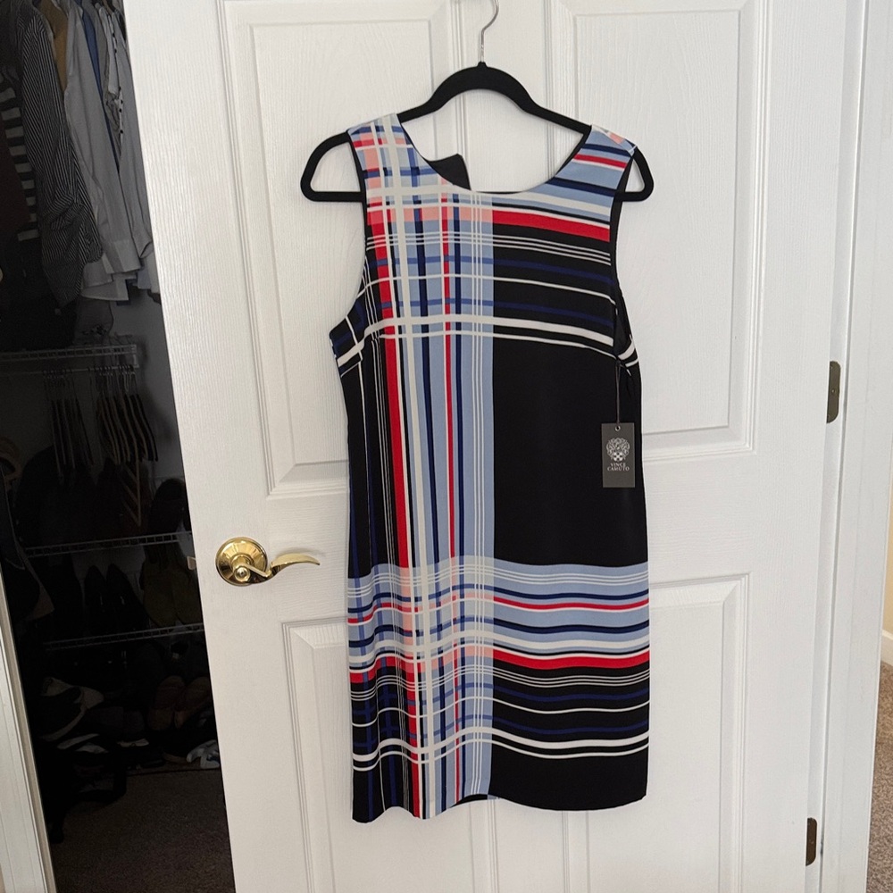 Vince Camuto Multicolor Striped Midi Dress